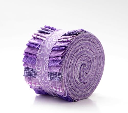 18 Pcs It's All Purple Jelly Roll 2.5" Pre-Cut Fabric Quilting Strips