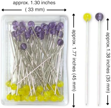 【TUKUMO】 Glass Head pins(Medium Ball),60PCS Sewing Pins,Dressmaking