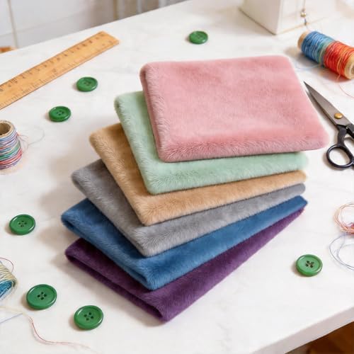 6 PCS 19''×19'' Flannel Fabric Pre-Cut Patchwork Squares Quilting