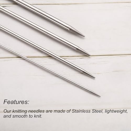 uxcell 10Pcs Knitting Needle 3.0mm Diameter 7.87 Inches Length