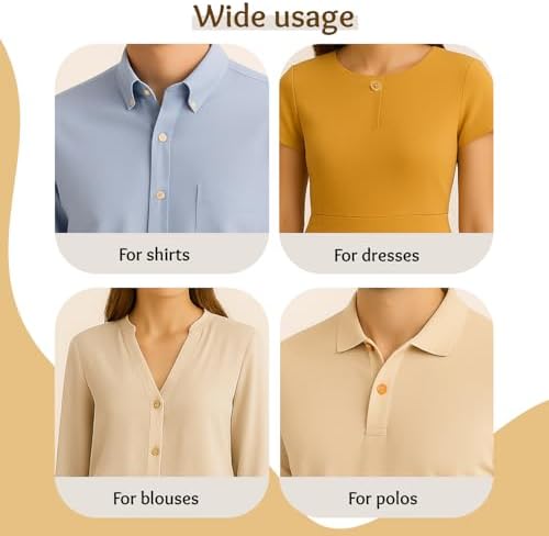 12 Pcs Buttons for Shirt 0.45 inch Natural Wood Color Buttons for