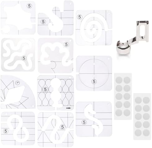 14-Piece Free Motion Quilting Template Set