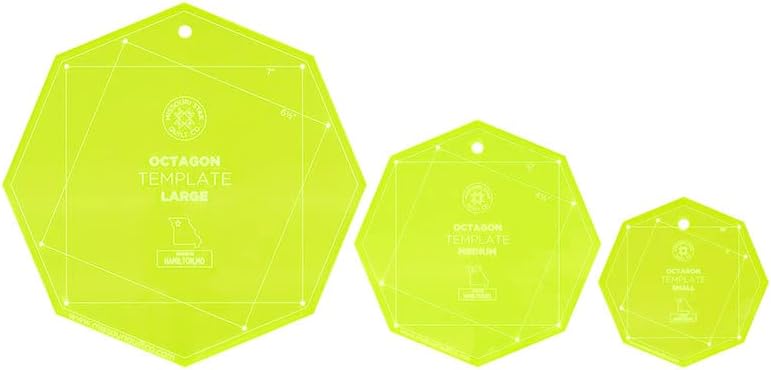 Acrylic Quilting Template Set of 3, Octagon | Assorted Sizes for Use