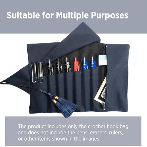 SEVENSUN Linen Crochet Hook Organizer Case — Hooks Not Included - view 4