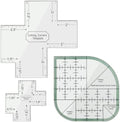 3 PCS Clear Acrylic Sewing Templates Box & Radius Corner Quilting