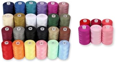 Bundle 30 Polyester Sewing Threads for Hand Stitching, Quilting &