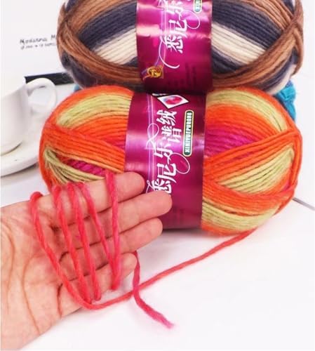 5 Balls Total 500 Grams Multicolored Yarn, Premium Wool & Bamboo Blend