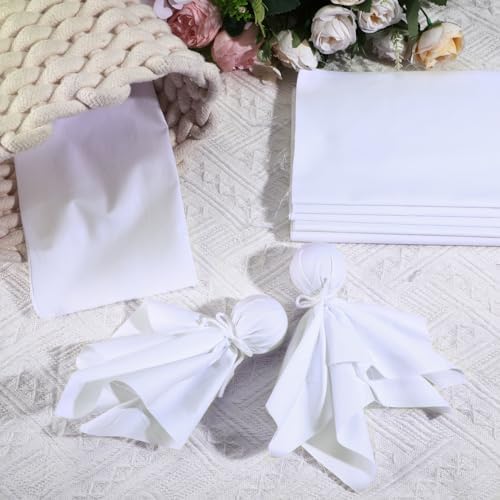Breling 20 Pcs White 10x10 Inch Cotton Fabric Squares, One Size