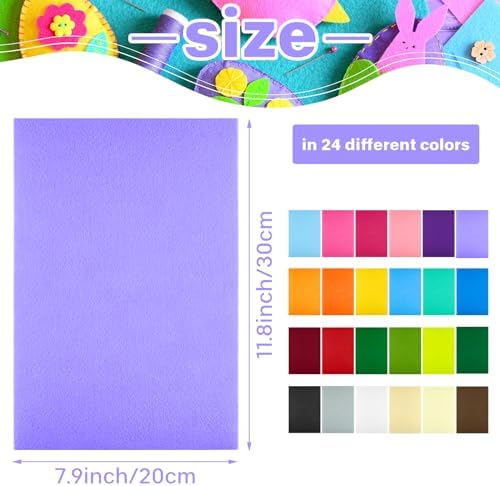 Morcheiong 24 Pcs Self Adhesive Felt Sheet Soft Felt Sheets with