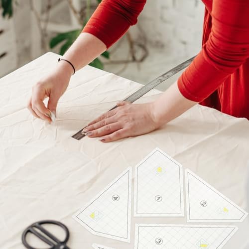 5pcs Plastic Quilting Template Ruler for Fabric Cutting and Sewing