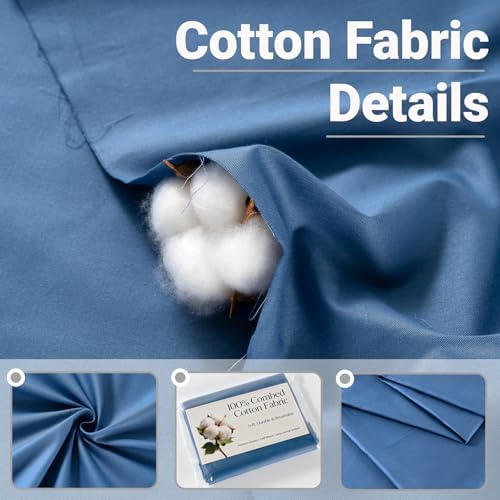 100% Combed Cotton Fabric by The Yard, 66 inches Wide, Premium Soft