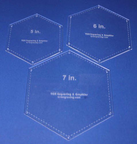 Quilting Templates Hexagon 3 Pc Set 5 6 7 Inch