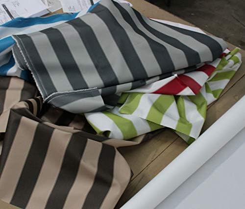 Mybecca Stripe Canvas Canvas Oxford Polyester Fabric 60" RED/White