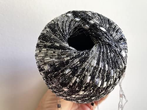 Berlini Ladder Ribbon Glitter Yarn - 50 Grams (1.75 Ounces), 142 Yards