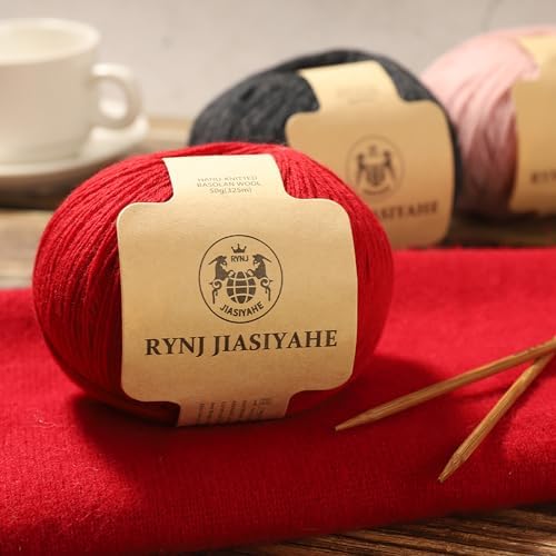 Wool Yarn -6-ply(2mm) Worsted Yarn for Crocheting and Hand Knitting