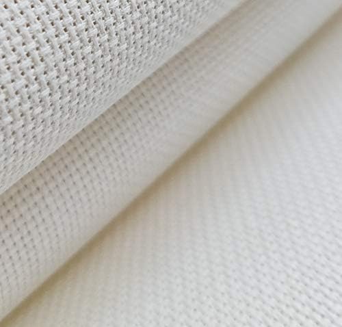 12" x 59" 18CT Counted Cotton Aida Cloth Cross Stitch Fabric (Cream)