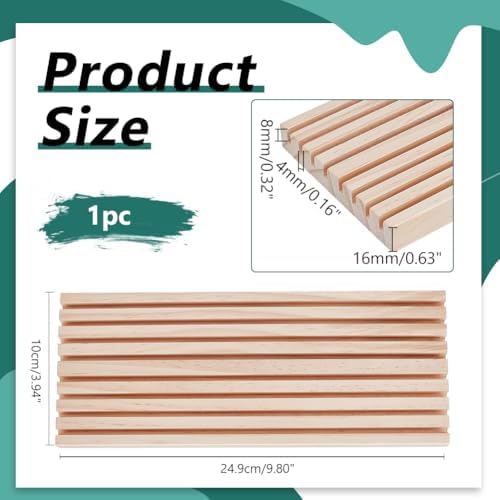 PH PandaHall 8 Slots Wooden Ruler Organizer Storage Rack Stand