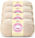 Cotton Bliss #4 Cotton Blend Yarn, 4-Pack (640Yds/400G), Vanilla Shell