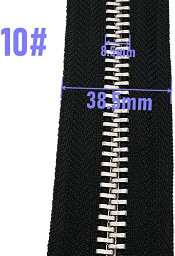 Leekayer #10 26 Inch Zippers for Jackets Sewing Coats Crafts Silver