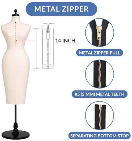 14 inch Metal Zipper Black 14" Gold Brass Metal Heavy Duty Zippers