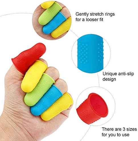 32 Pcs Rubber Finger Pads Tips, Silicone Hot Finger Protectors