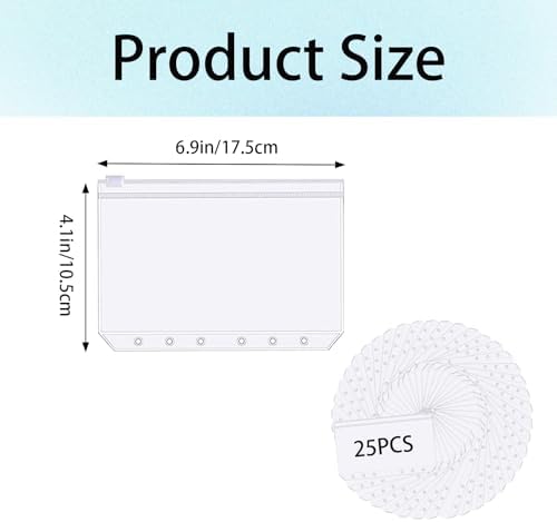 25PCS A6 Size Circular Knitting Needle Case Waterproof Binder Zipper