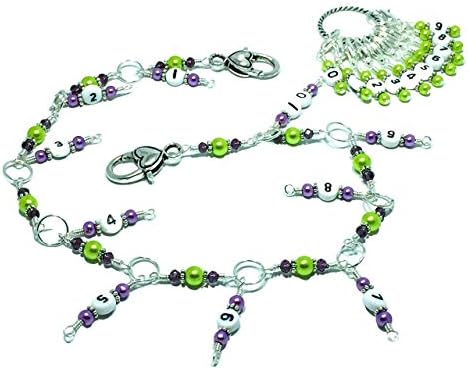 Knitting Row Counter Chain Tracking Tool with Number Stitch Markers