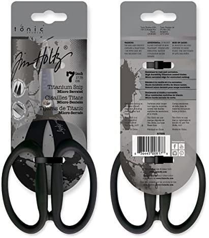 Tim Holtz Small Titanium Scissors - 7 Inch Mini Snips with Micro