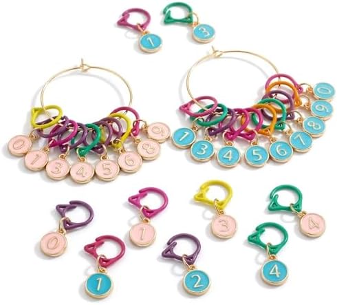 Blingcute 20-Piece Cat Numbered Stitch Markers for Crochet and