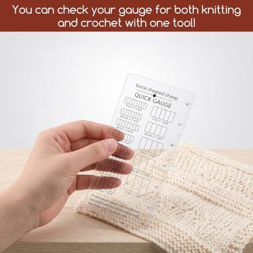 WLLHYF Quick Gauge Ruler for Knitting and Crochet