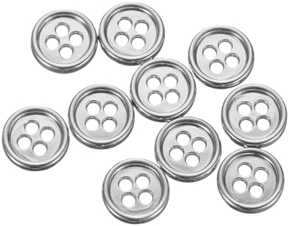 HARFINGTON 10pcs Metal Sewing Button, 10mm 4-Hole Round Suit Shirts