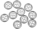 HARFINGTON 10pcs Metal Sewing Button, 10mm 4-Hole Round Suit Shirts