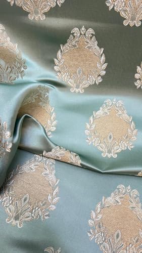Luxurious Woven Jacquard Damask Motif Heavy Furnishing Fabric for