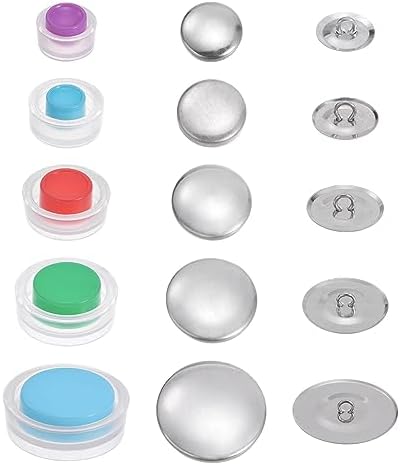 HARFINGTON 100 Sets Self Cover Button Kit 5 Size 0.6" 0.75" 0.9" 1.1"