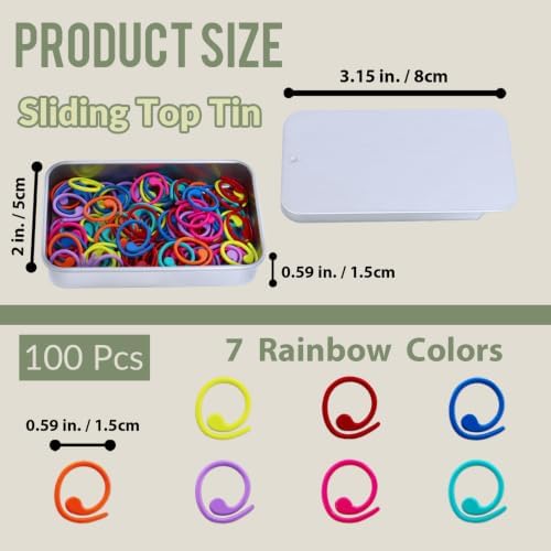 EXQUISS 100 Pcs Colorful Metal Stitch Markers for Crochet & Knitting