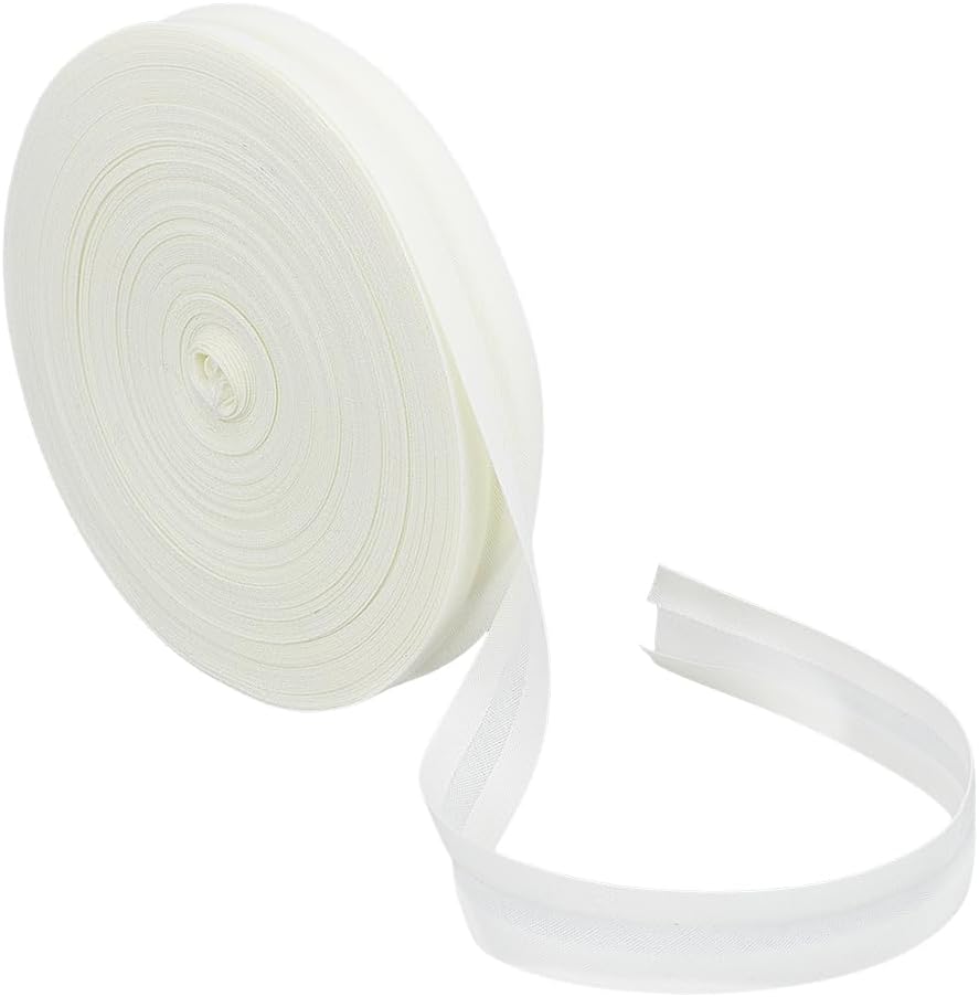 BENECREAT Single Fold Bias Binding Tape, White, 5/8 Inch Wide