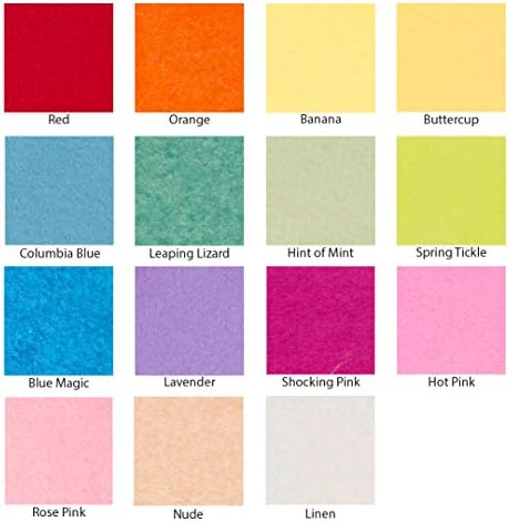 15 Sunny Days Colors 9X12 inch Merino Wool Blend Felt Sheets