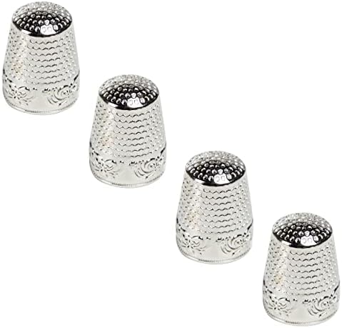 AXEN 4 Pieces Sewing Thimble, Metal Sewing Thimble Finger Protector