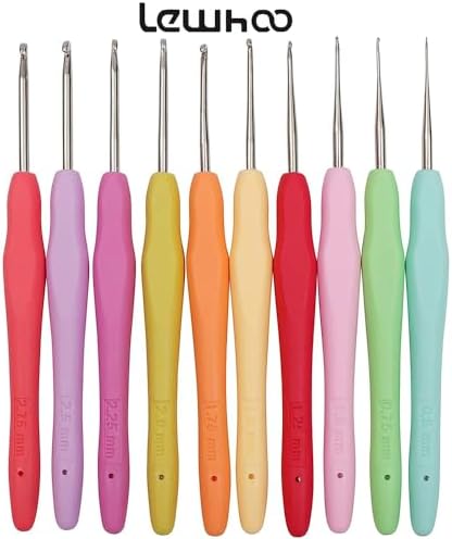 10pcs Small Size Lace Crochet Hooks (0.5~2.75mm), Small Ergonomic