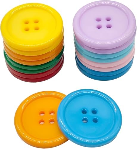 20mm Large Resin Sewing Button -Colorful 4-Hole Buttons for