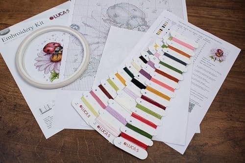 Luca-S Cross Stitch Kit with Hoop Included Field Flower, BC231
