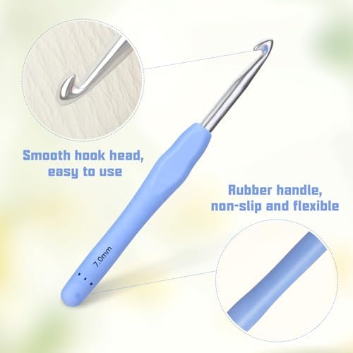 SHWAKK Crochet Hook, 7.0 mm Ergonomic Crochet Hook for Arthritic Hands