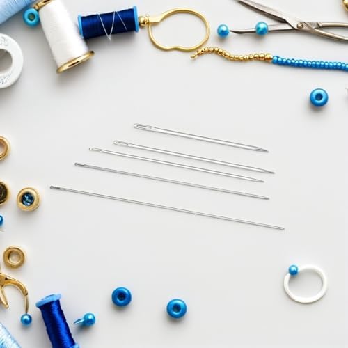 25pcs Extra Long Metal Hand Sewing Needles Set with Large Eye