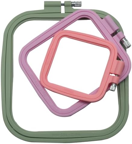 Bonsicoky Square Embroidery Hoop Set, Multicolor, 3 Piece, 3 Sizes