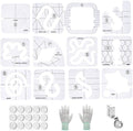15Pcs/Set Quilting Rulers, Clear Acrylic Quilting Ruler Kit Includes