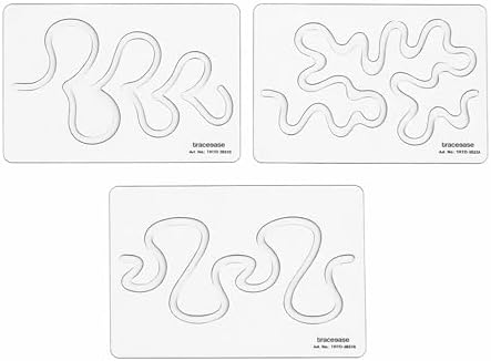 Traceease Free Motion Quilting Template Set, 3 Piece Clear Acrylic