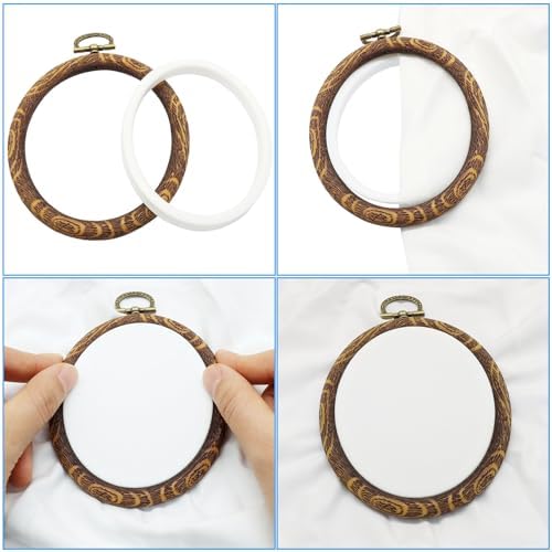 Bonsicoky Oval Embroidery Hoops, 5 Inch, 5 Pack