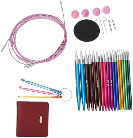 Interchangeable Circular Knitting Needles Set, Stainless Steel
