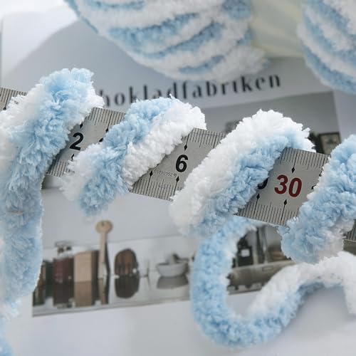 HOMBYS Bulky Fulffy Chunky Chenille Yarn for Hand Knitting,Soft