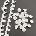 50pcs/Set Ivory Satin Fabric Cloth Covered Buttons with Shank and